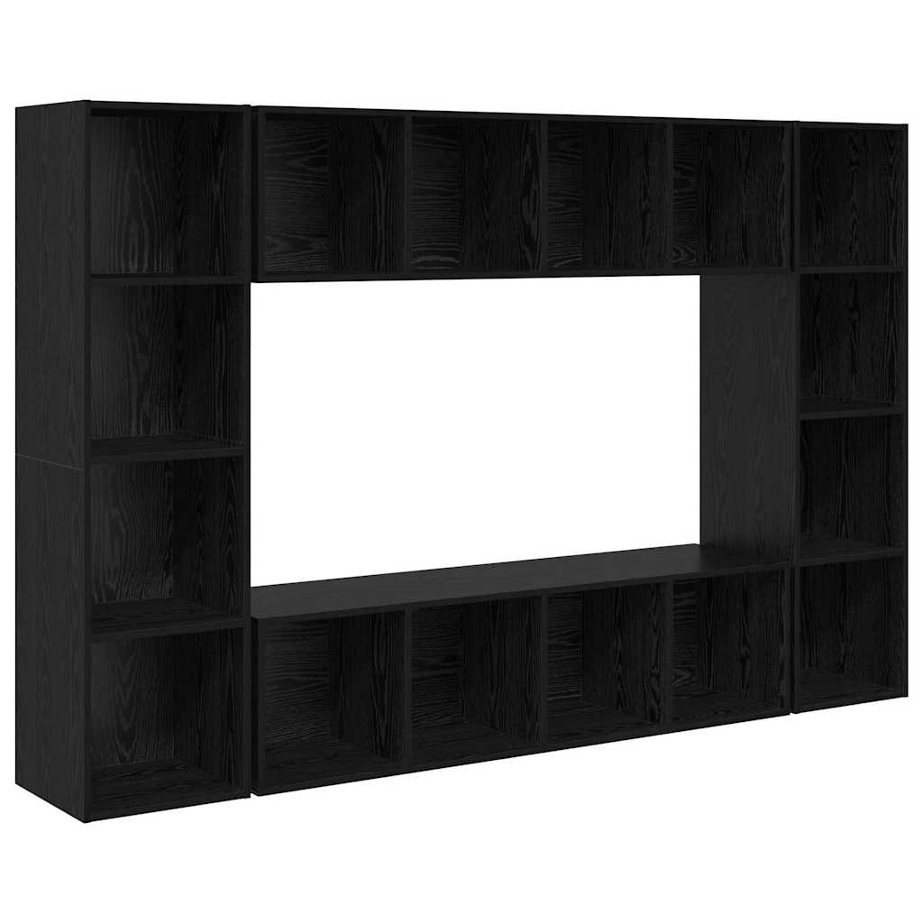 Meuble TV 4 pcs Noir 37 x 37 x 142.5 cm Bois d'ingénierie - XIOS