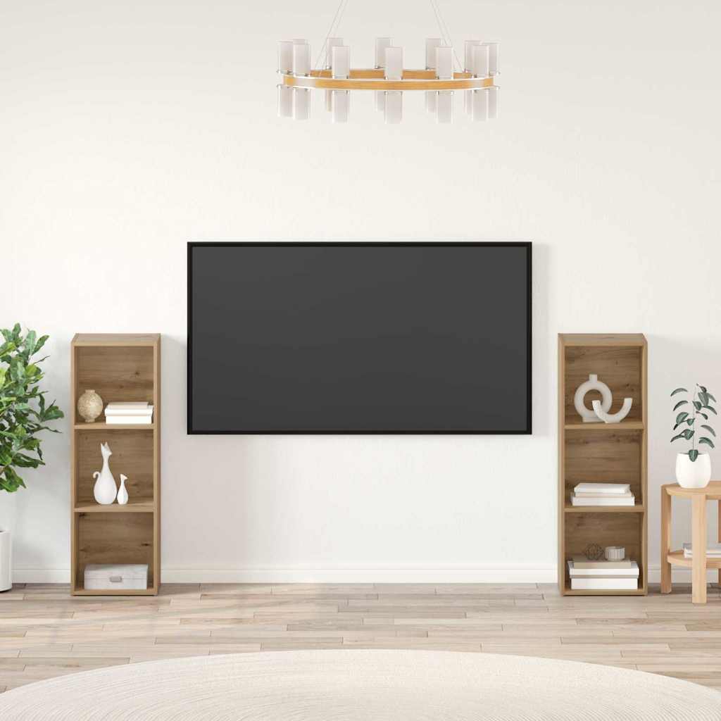 Ensemble meuble TV 2 pcs chêne artisanal 107 x 35 x 37 cm - XIOS