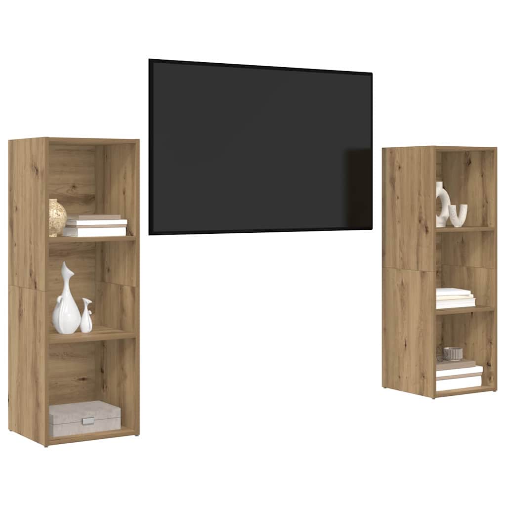 Ensemble meuble TV 2 pcs chêne artisanal 107 x 35 x 37 cm - XIOS