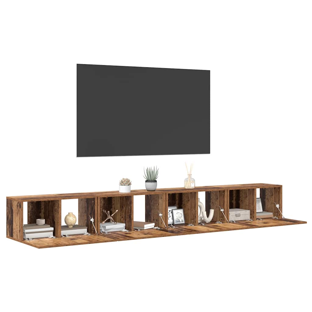 Ensemble meuble TV 4 pcs Bois ancien 60 x 30 x 30 cm - XIOS
