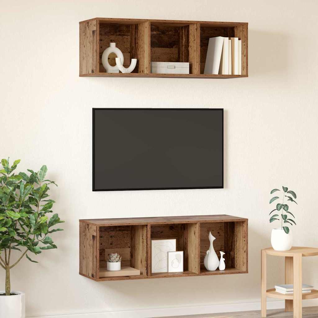 Meubles TV muraux 2 pcs Bois ancien 37 x 37 x 107 cm - XIOS
