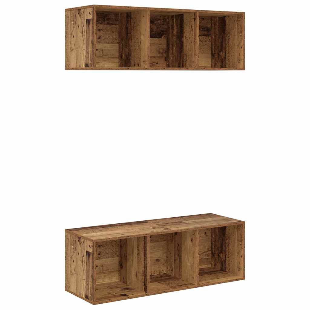 Meubles TV muraux 2 pcs Bois ancien 37 x 37 x 107 cm - XIOS