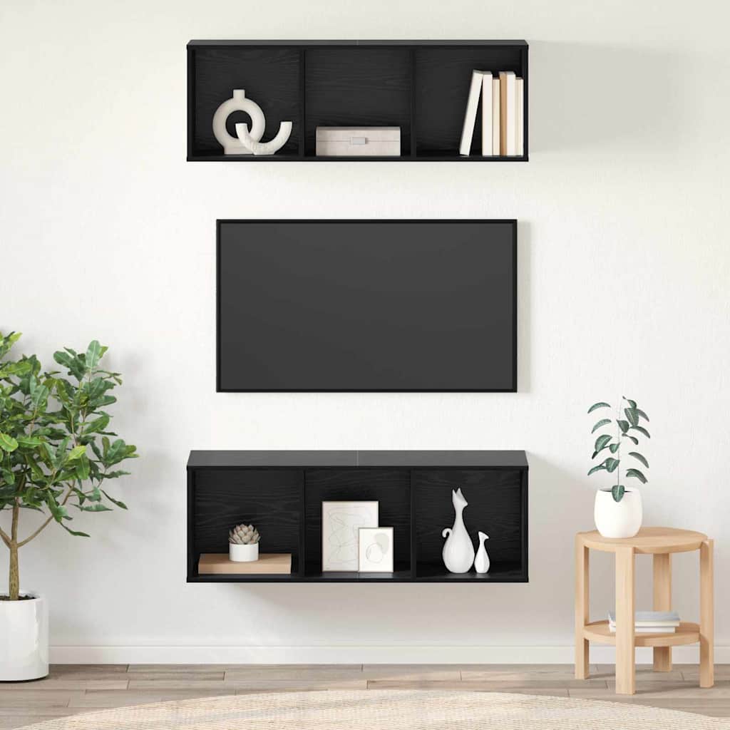 Meubles TV muraux 2 pcs Chêne noir 37 x 37 x 107 cm - XIOS