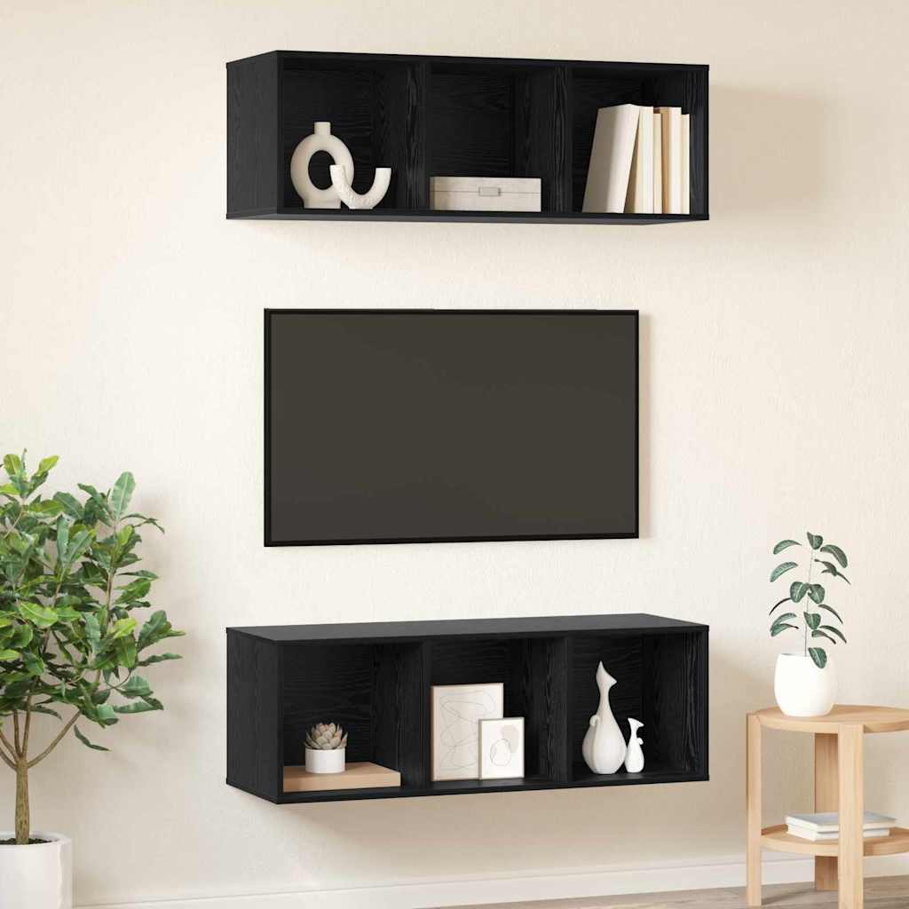 Meubles TV muraux 2 pcs Chêne noir 37 x 37 x 107 cm - XIOS