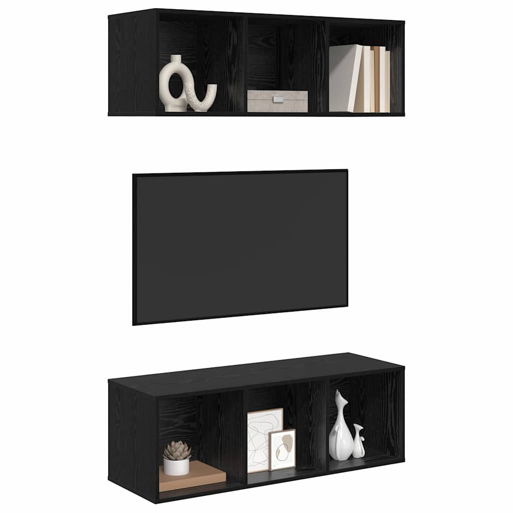 Meubles TV muraux 2 pcs Chêne noir 37 x 37 x 107 cm - XIOS