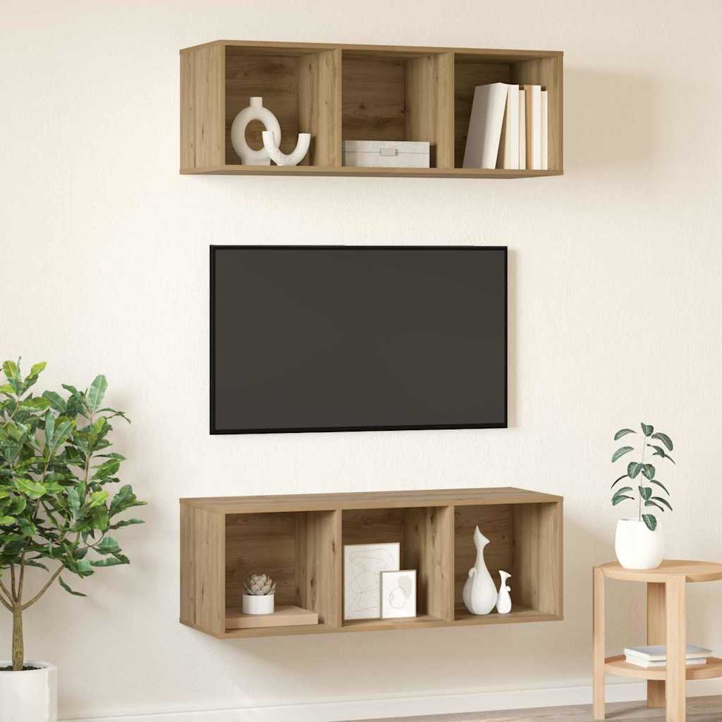 Meubles TV muraux 2 pcs chêne artisanal 37 x 37 x 107 cm - XIOS