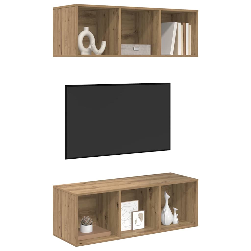Meubles TV muraux 2 pcs chêne artisanal 37 x 37 x 107 cm - XIOS