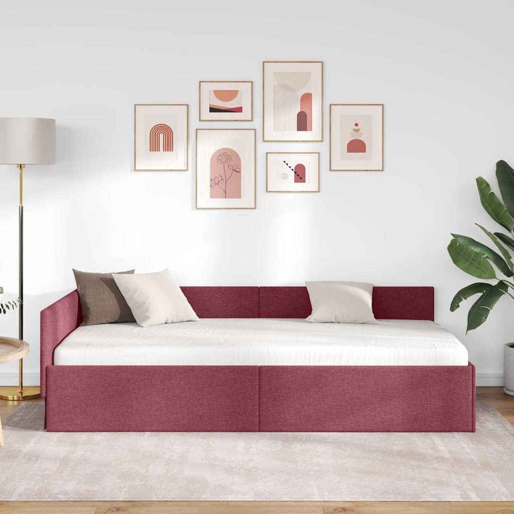 Cadre de lit d'angle Rouge bordeaux 80 x 200 cm - XIOS