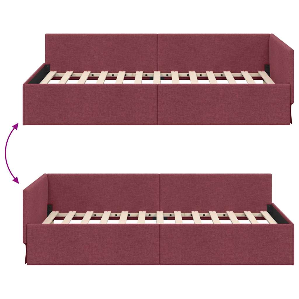 Cadre de lit d'angle Rouge bordeaux 80 x 200 cm - XIOS
