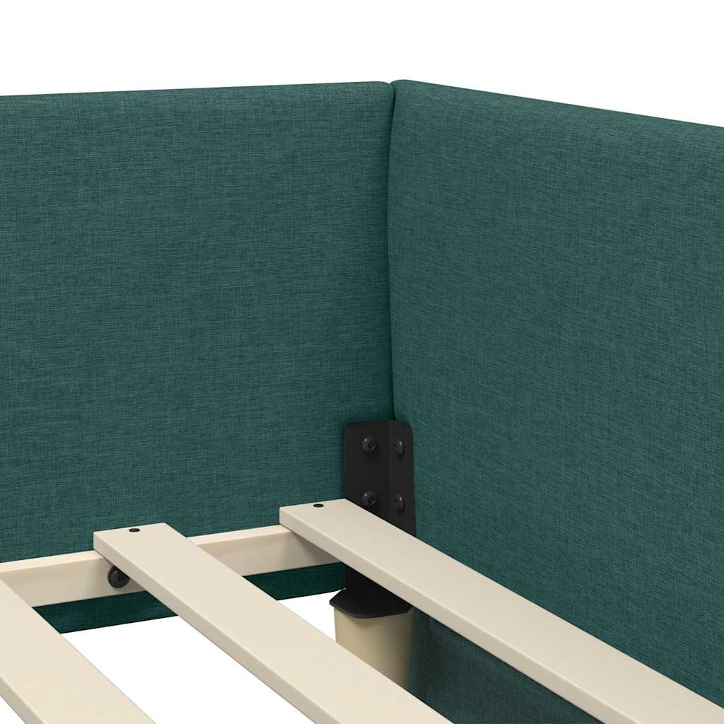 Cadre de lit d'angle avec tête de lit Vert foncé 80 x 200 cm - XIOS