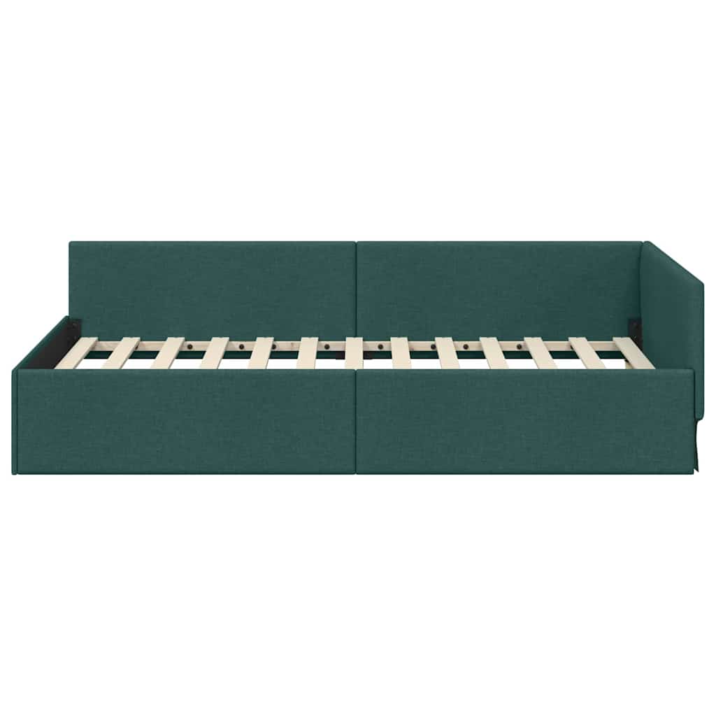 Cadre de lit d'angle avec tête de lit Vert foncé 80 x 200 cm - XIOS