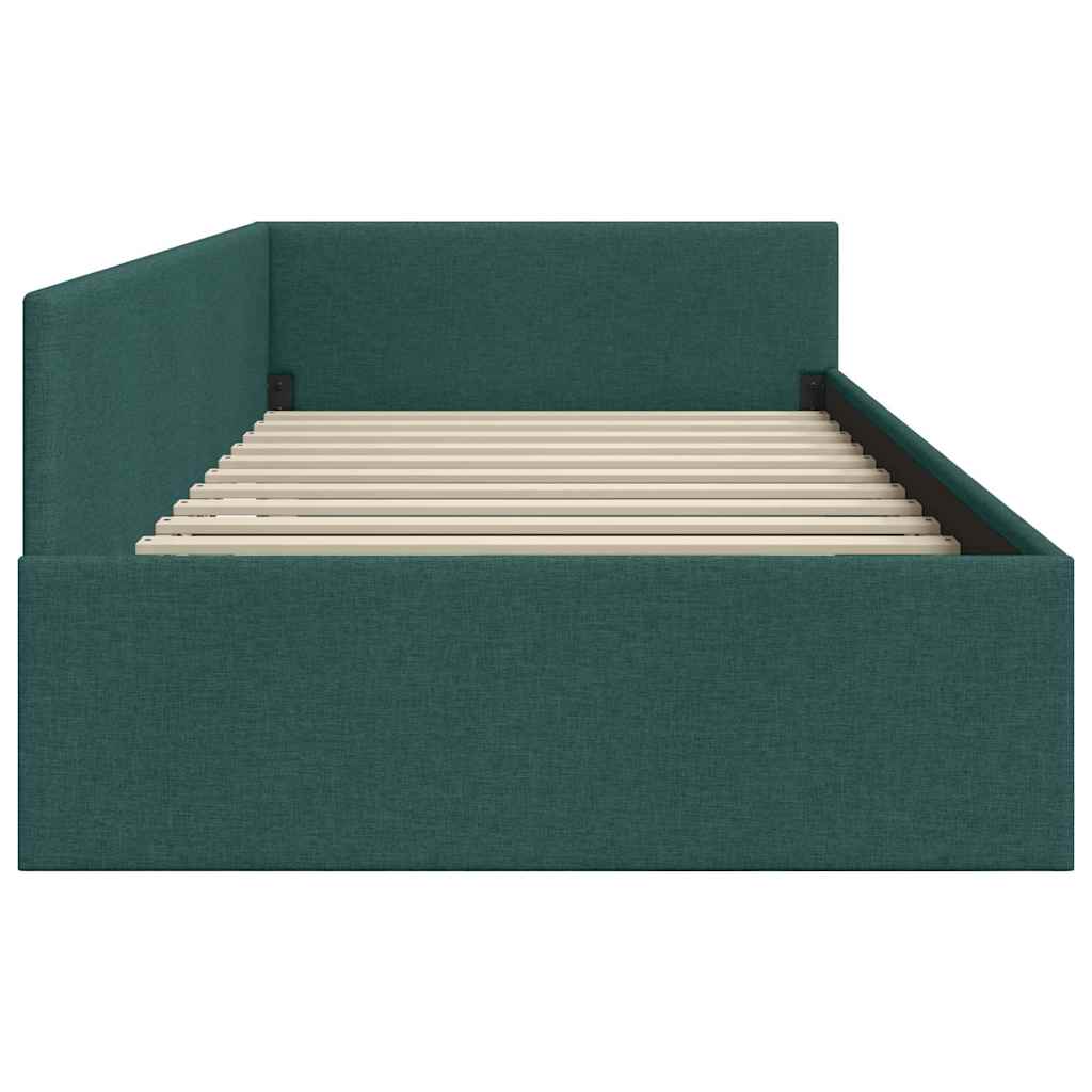 Cadre de lit d'angle avec tête de lit Vert foncé 80 x 200 cm - XIOS