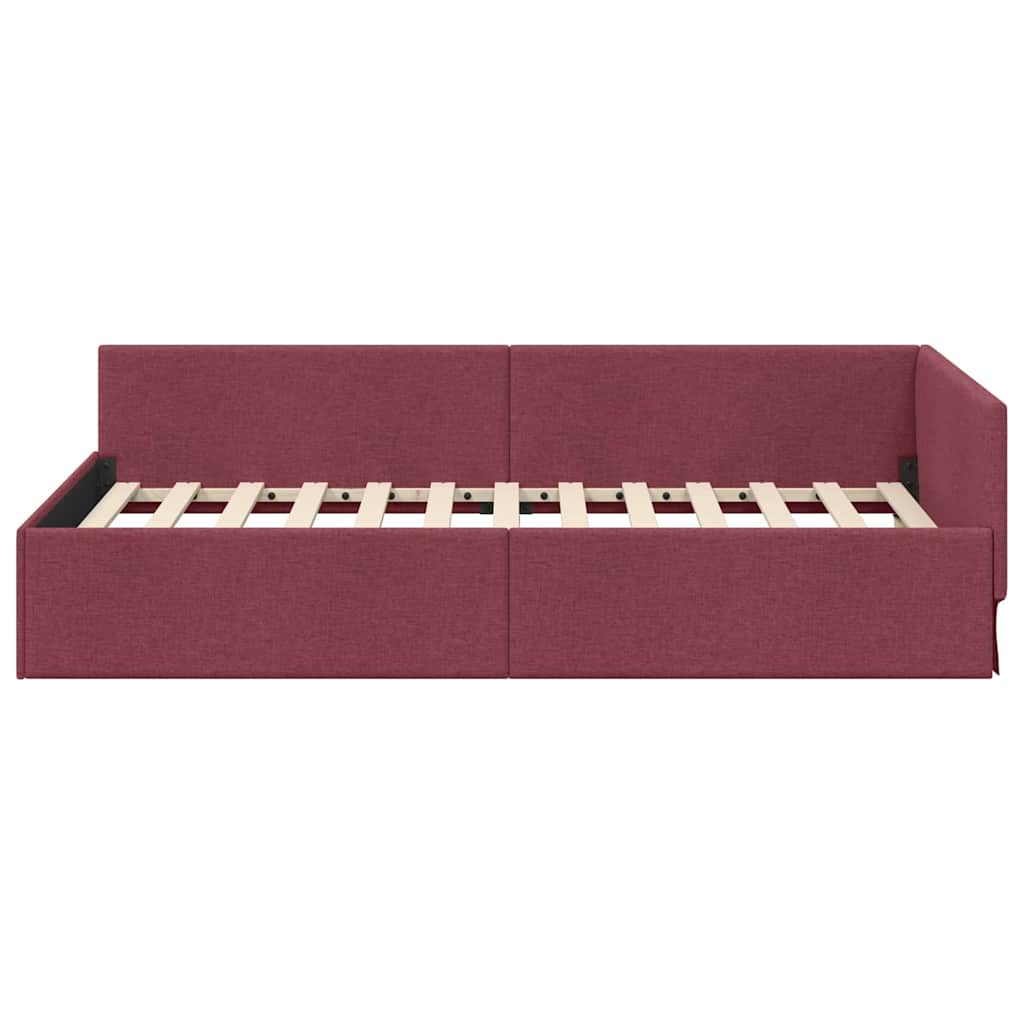 Cadre de lit d'angle Rouge bordeaux 90 x 190 cm - XIOS