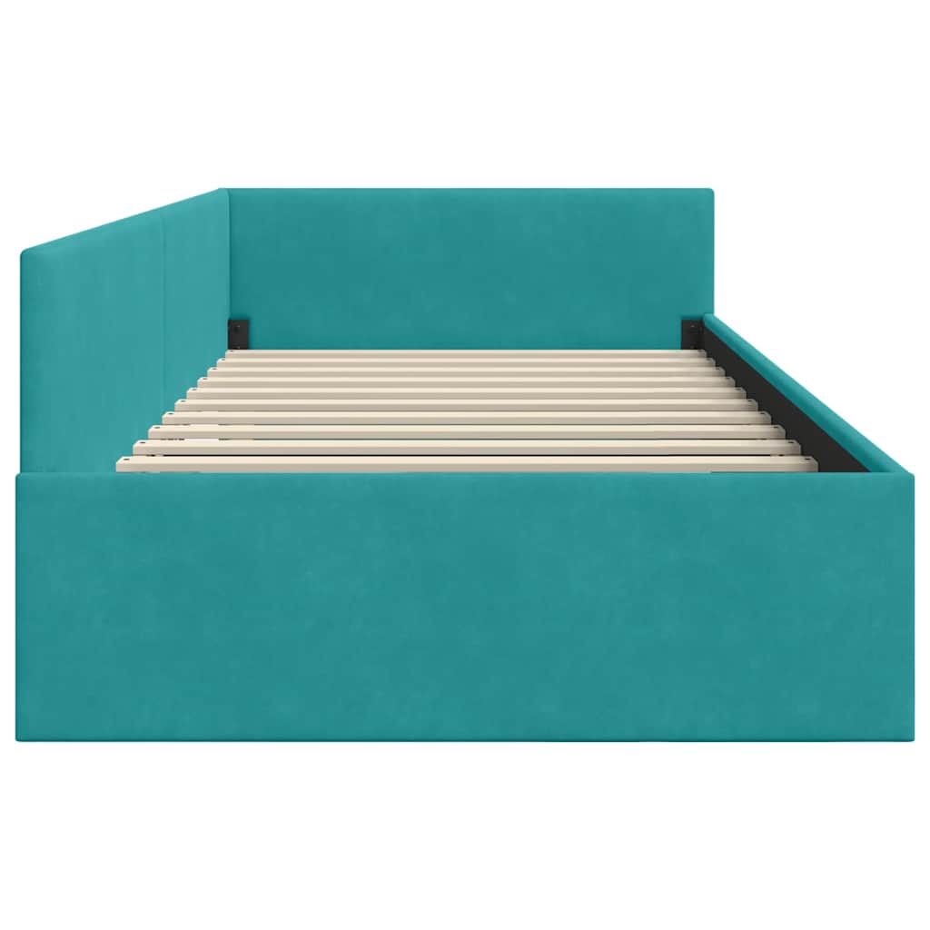 Cadre de lit d'angle Turquoise 80 cm x 200 cm Velours - XIOS