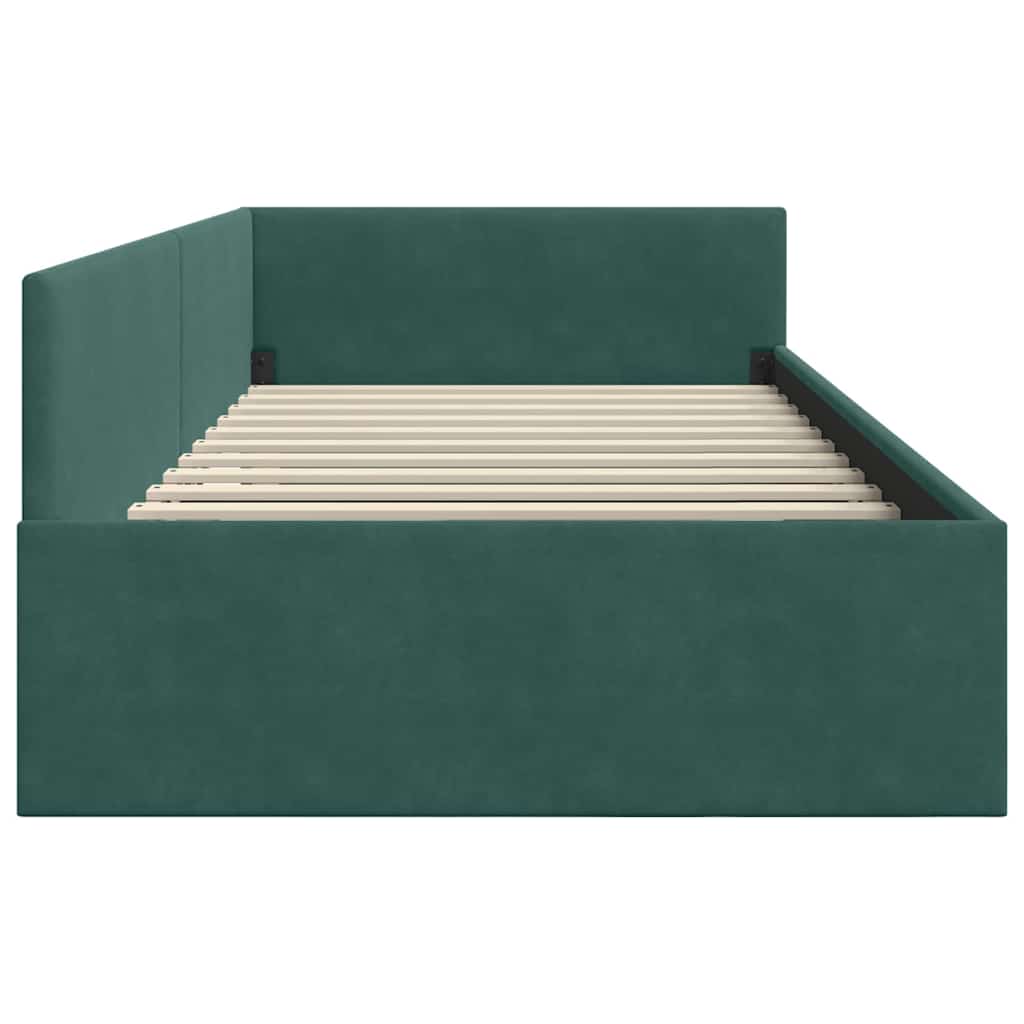 Cadre de lit d'angle Vert foncé 90 cm x 200 cm Velours - XIOS