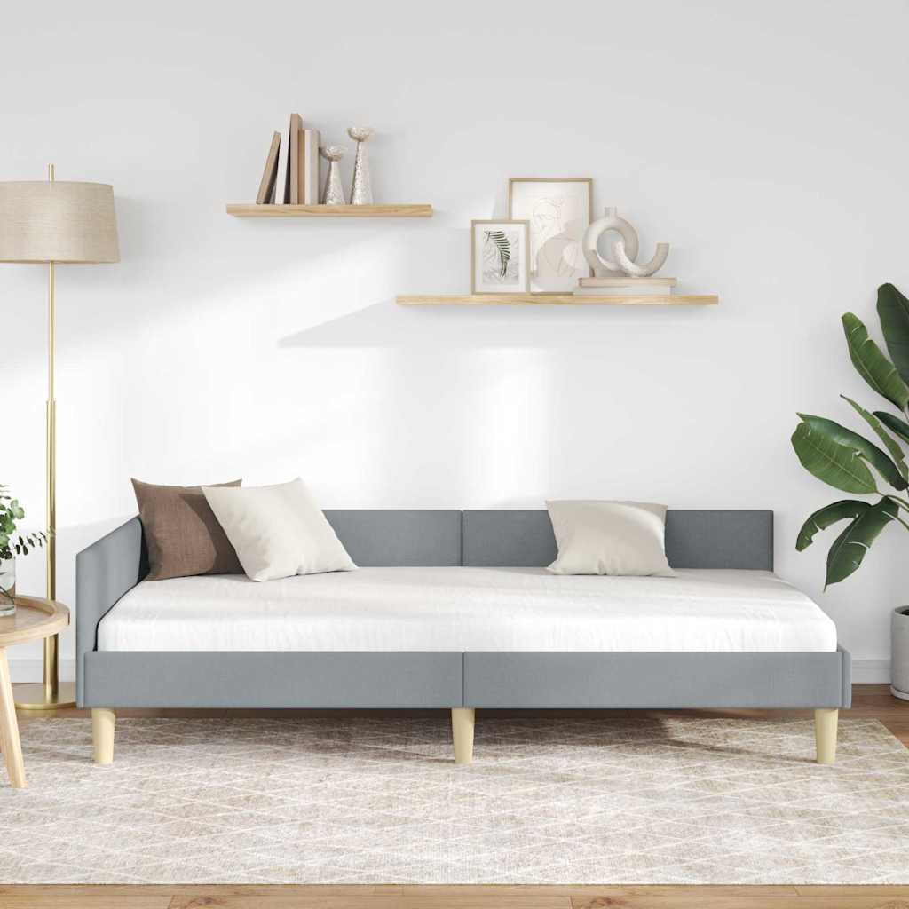 Cadre de lit d'angle Autre Gris clair 80 x 200 cm - XIOS