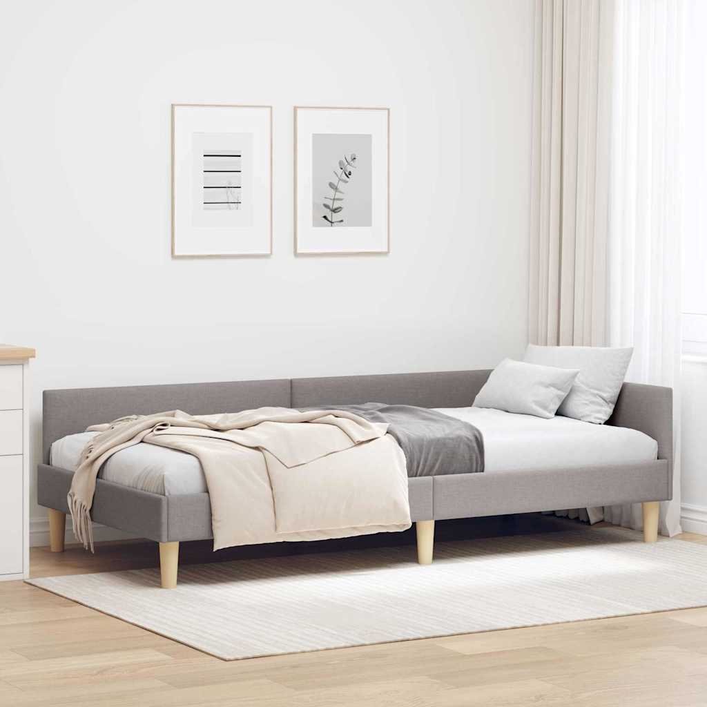 Cadre de lit d'angle Autre avec tête de lit Taupe 80 x 200 cm - XIOS