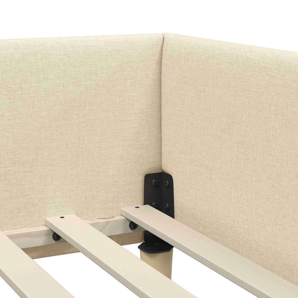 Cadre de lit d'angle Autre avec tête de lit Crème 80 x 200 cm - XIOS
