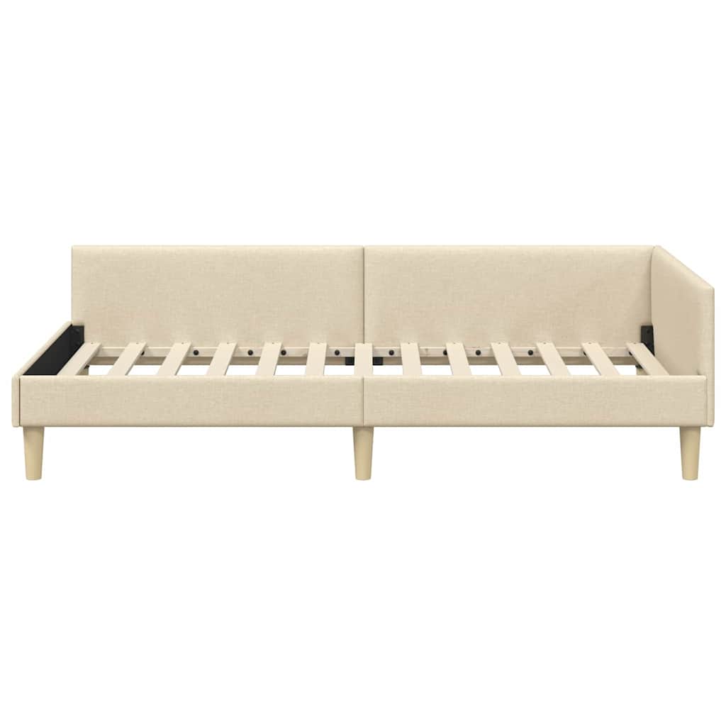 Cadre de lit d'angle Autre avec tête de lit Crème 80 x 200 cm - XIOS