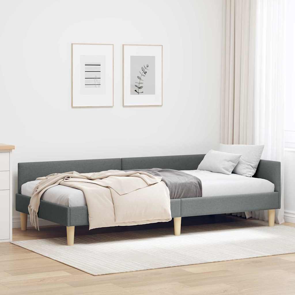 Cadre de lit d'angle Autre Gris foncé 90 x 190 cm - XIOS