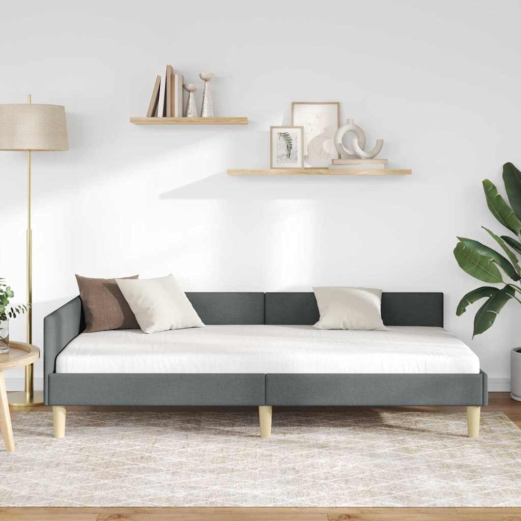 Cadre de lit d'angle Autre Gris foncé 90 x 190 cm - XIOS