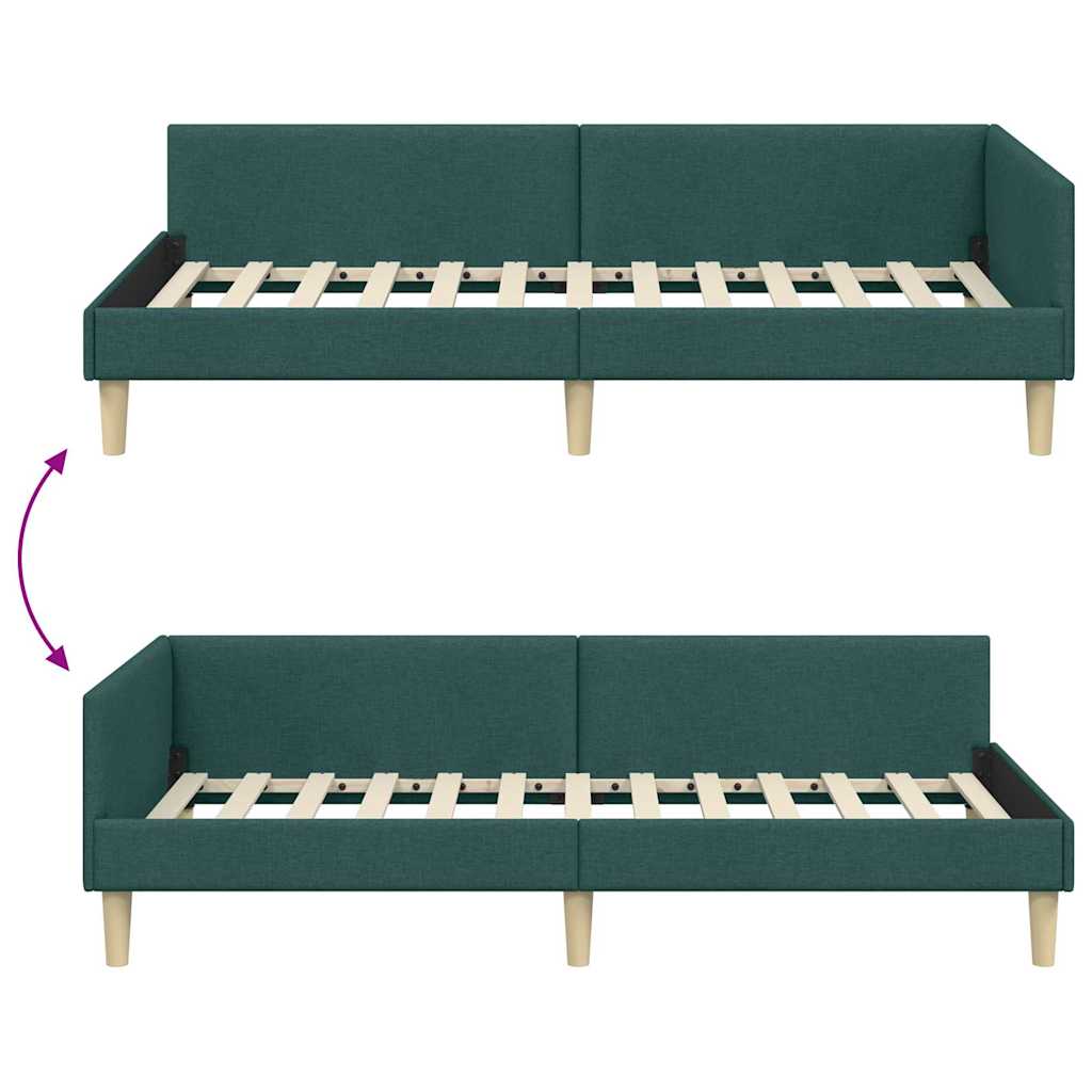 Cadre de lit d'angle Autre Vert foncé 90 x 190 cm - XIOS