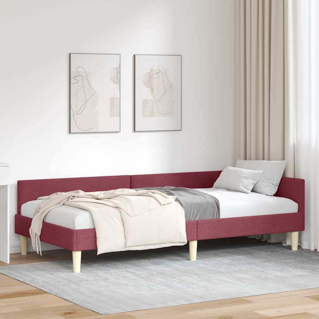 Cadre de lit d'angle Autre Rouge bordeaux 100 x 200 cm - XIOS