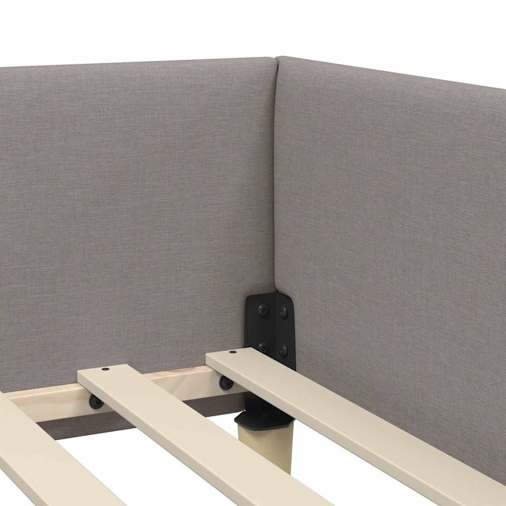 Cadre de lit d'angle Autre avec tête de lit Taupe 100 x 200 cm - XIOS