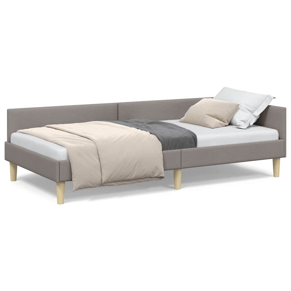 Cadre de lit d'angle Autre avec tête de lit Taupe 100 x 200 cm - XIOS