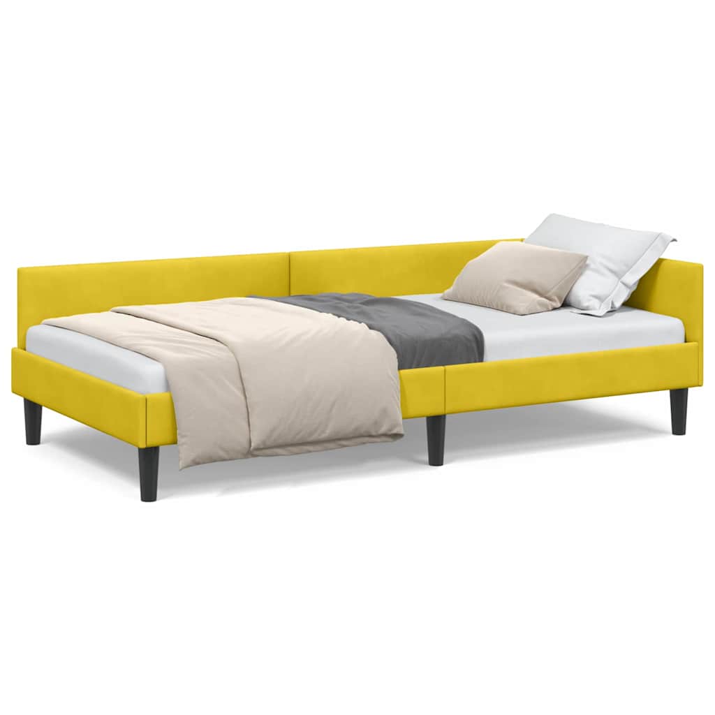 Cadre de lit d'angle avec tête de lit Jaune 80 x 200 cm - XIOS