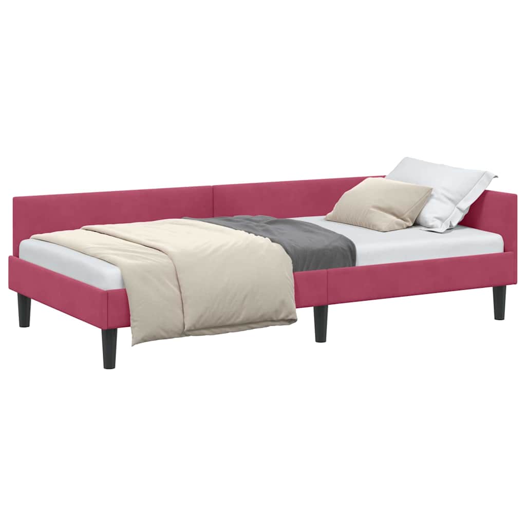 Cadre de lit d'angle Rouge bordeaux 90 x 190 cm - XIOS