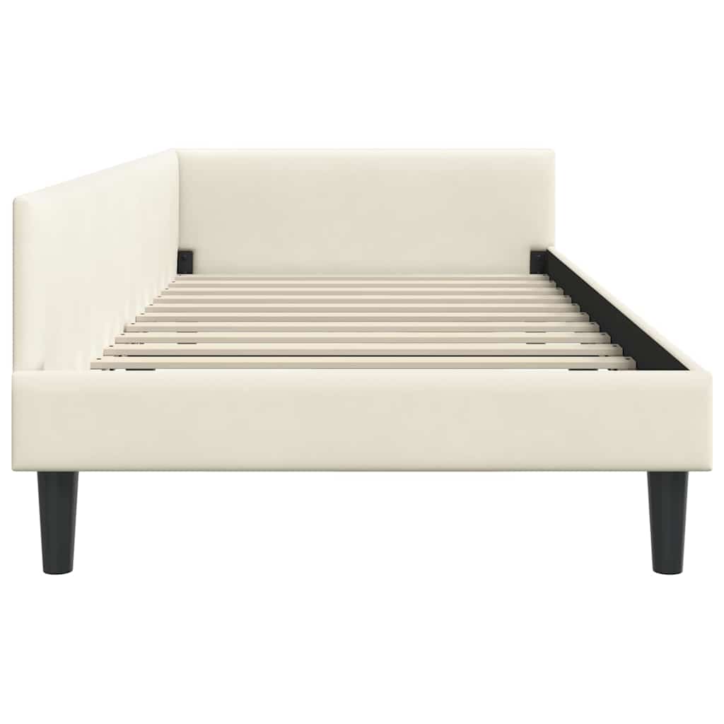 Cadre de lit d'angle avec tête de lit Crème 90 x 190 cm - XIOS