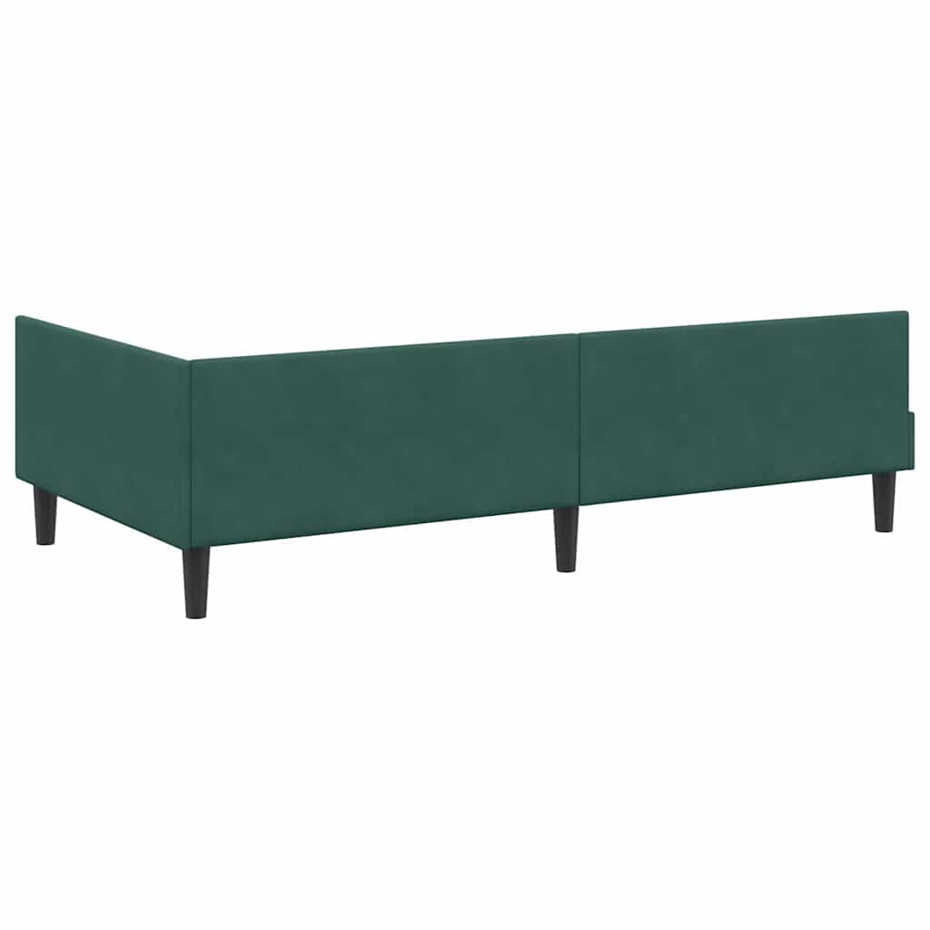 Cadre de lit d'angle avec tête de lit Vert foncé 90 x 200 cm - XIOS