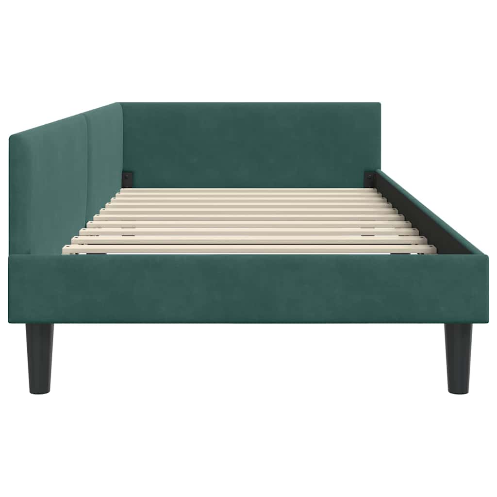 Cadre de lit d'angle avec tête de lit Vert foncé 90 x 200 cm - XIOS