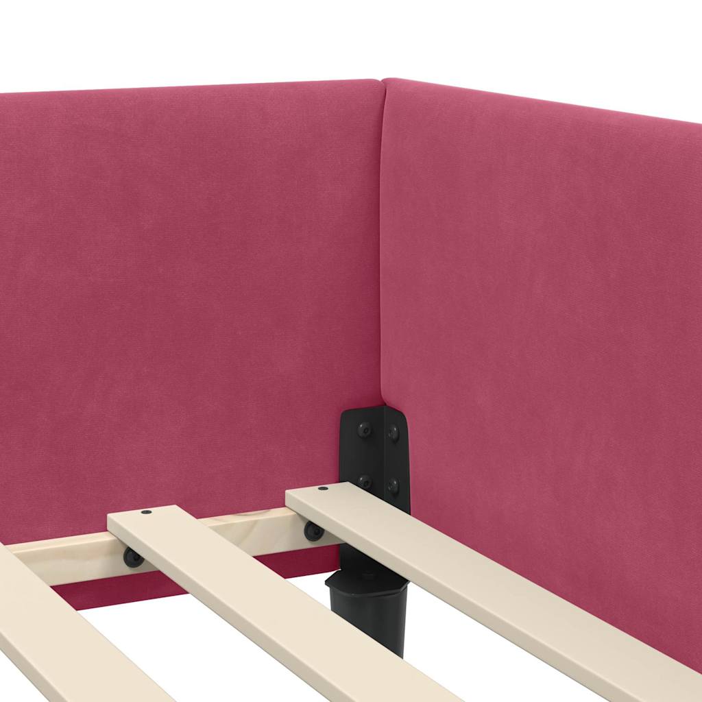 Cadre de lit d'angle Rouge bordeaux 100 x 200 cm - XIOS