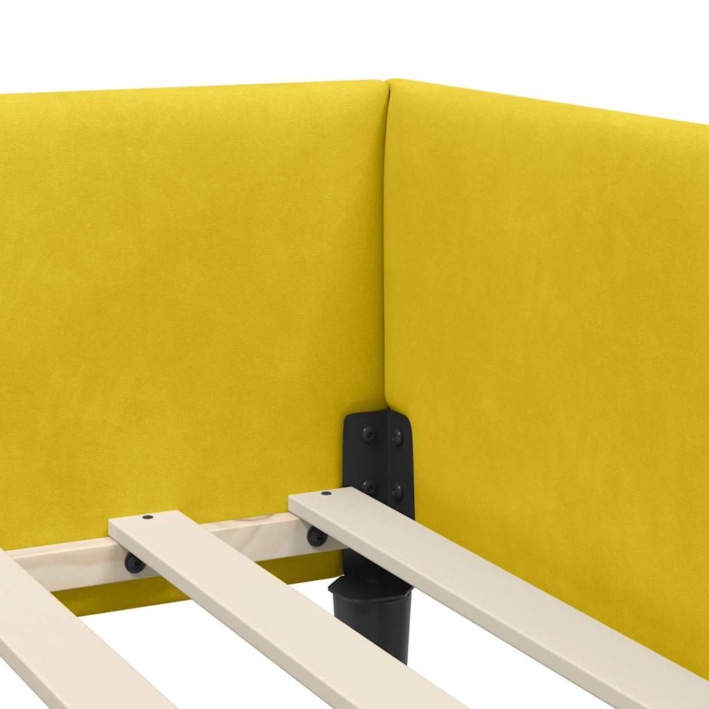 Cadre de lit d'angle avec tête de lit Jaune 100 x 200 cm - XIOS
