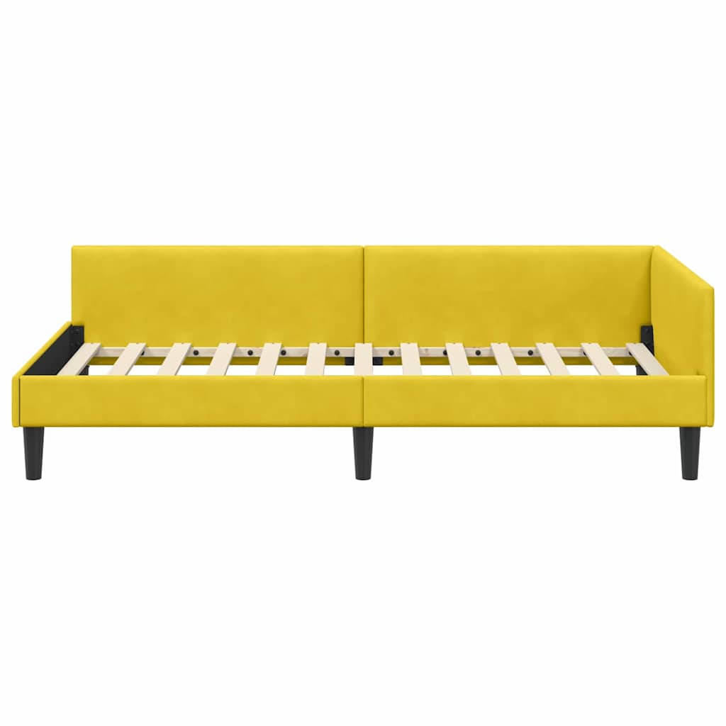 Cadre de lit d'angle avec tête de lit Jaune 100 x 200 cm - XIOS