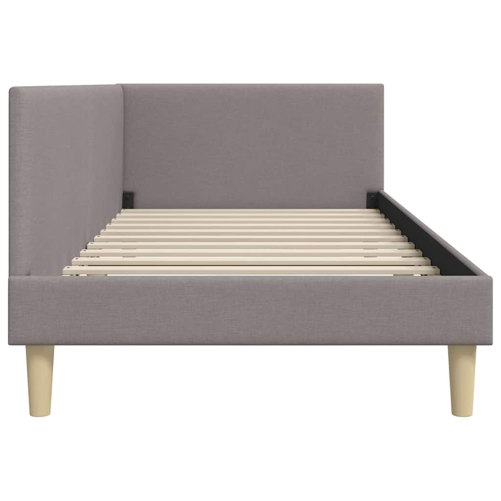 Cadre de lit d'angle Taupe 80 cm x 200 cm Tissu et Contreplaqué - XIOS
