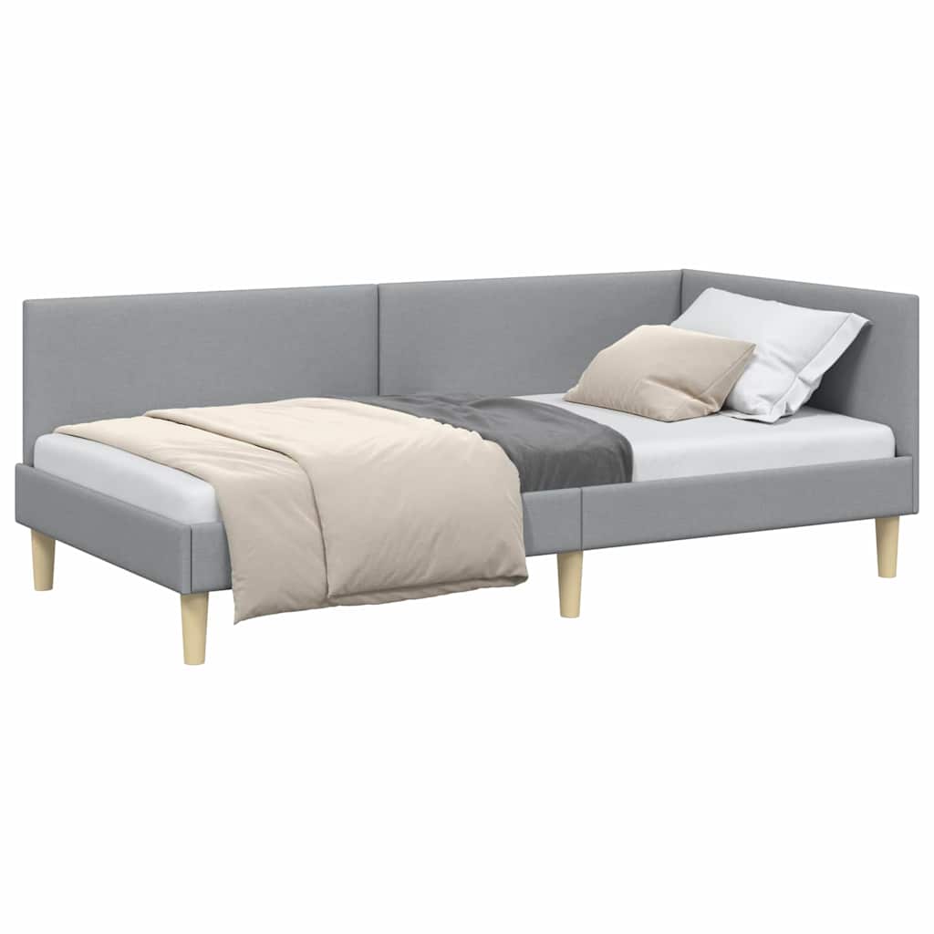Cadre de lit d'angle Autre Gris clair 90 x 190 cm - XIOS