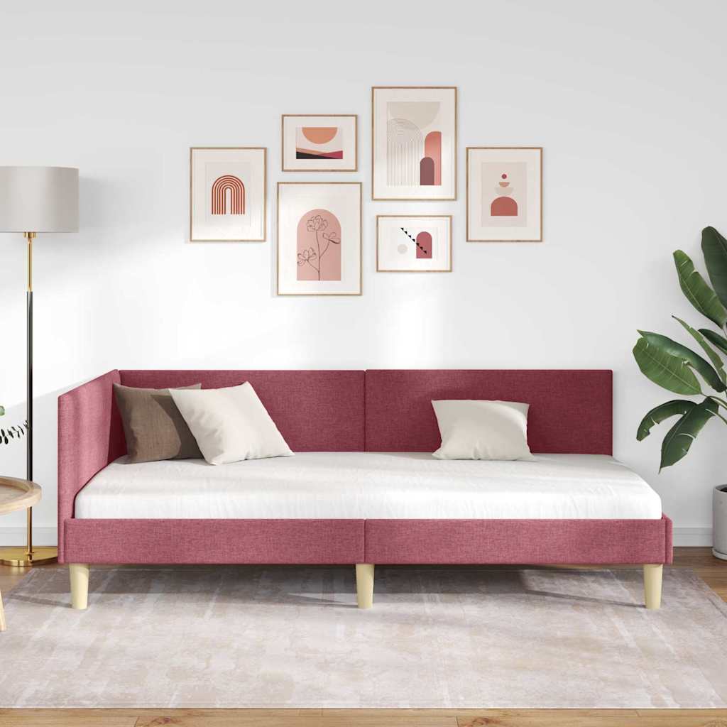 Cadre de lit d'angle Autre Rouge bordeaux 90 x 190 cm - XIOS
