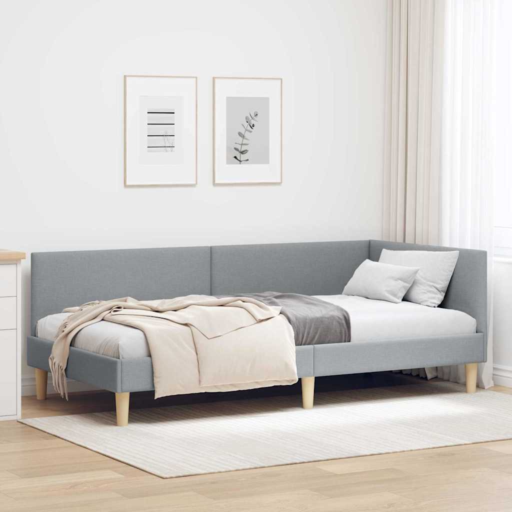 Cadre de lit d'angle Autre Gris clair 90 x 200 cm - XIOS
