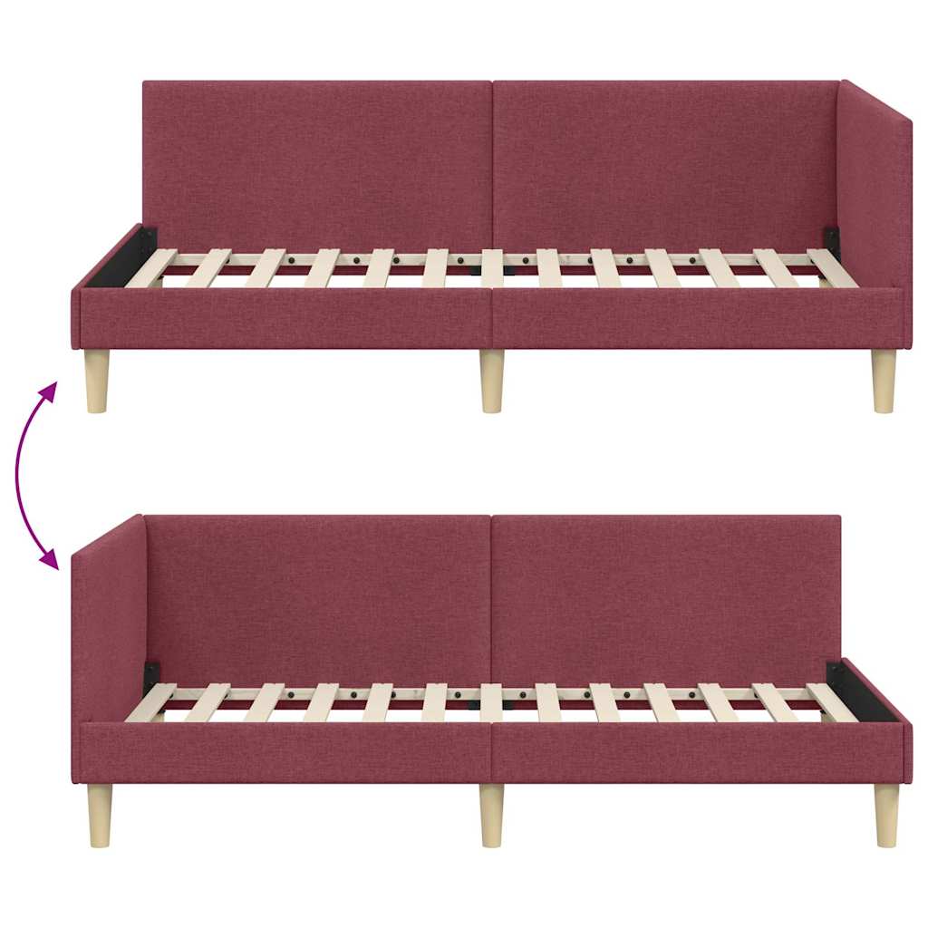 Cadre de lit d'angle Autre Rouge bordeaux 90 x 200 cm - XIOS