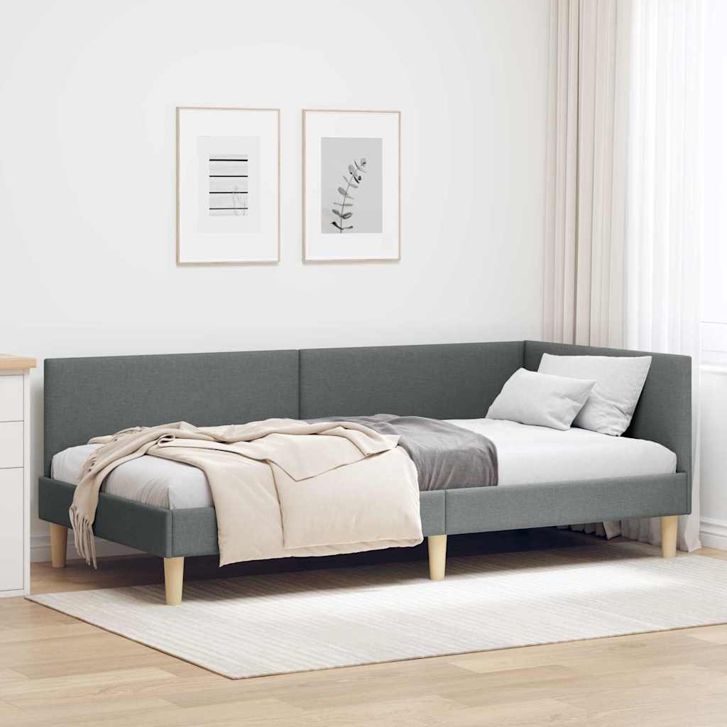 Cadre de lit d'angle Autre Gris foncé 100 x 200 cm - XIOS