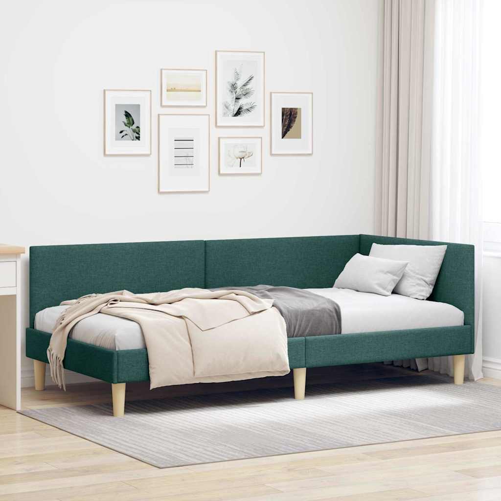 Cadre de lit d'angle Autre Vert foncé 100 x 200 cm - XIOS