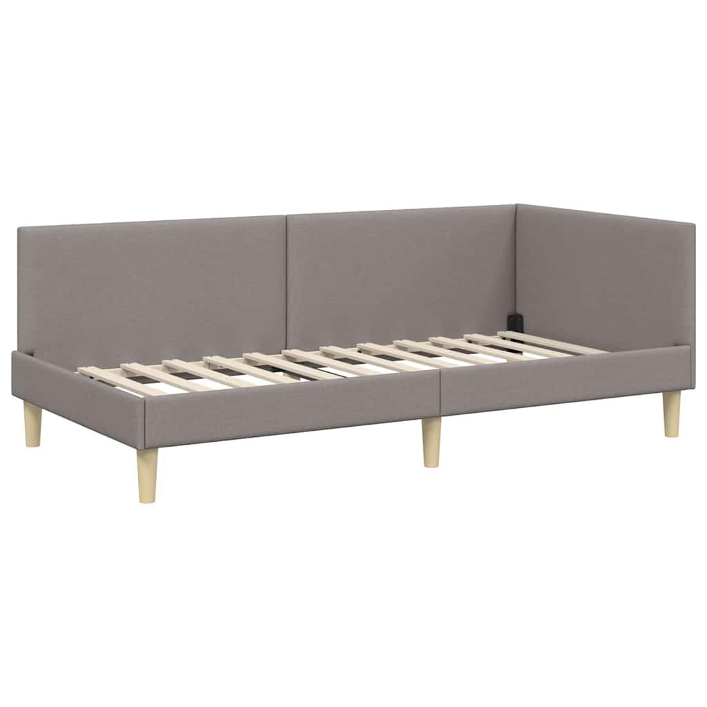 Cadre de lit d'angle Autre avec tête de lit Taupe 100 x 200 cm - XIOS