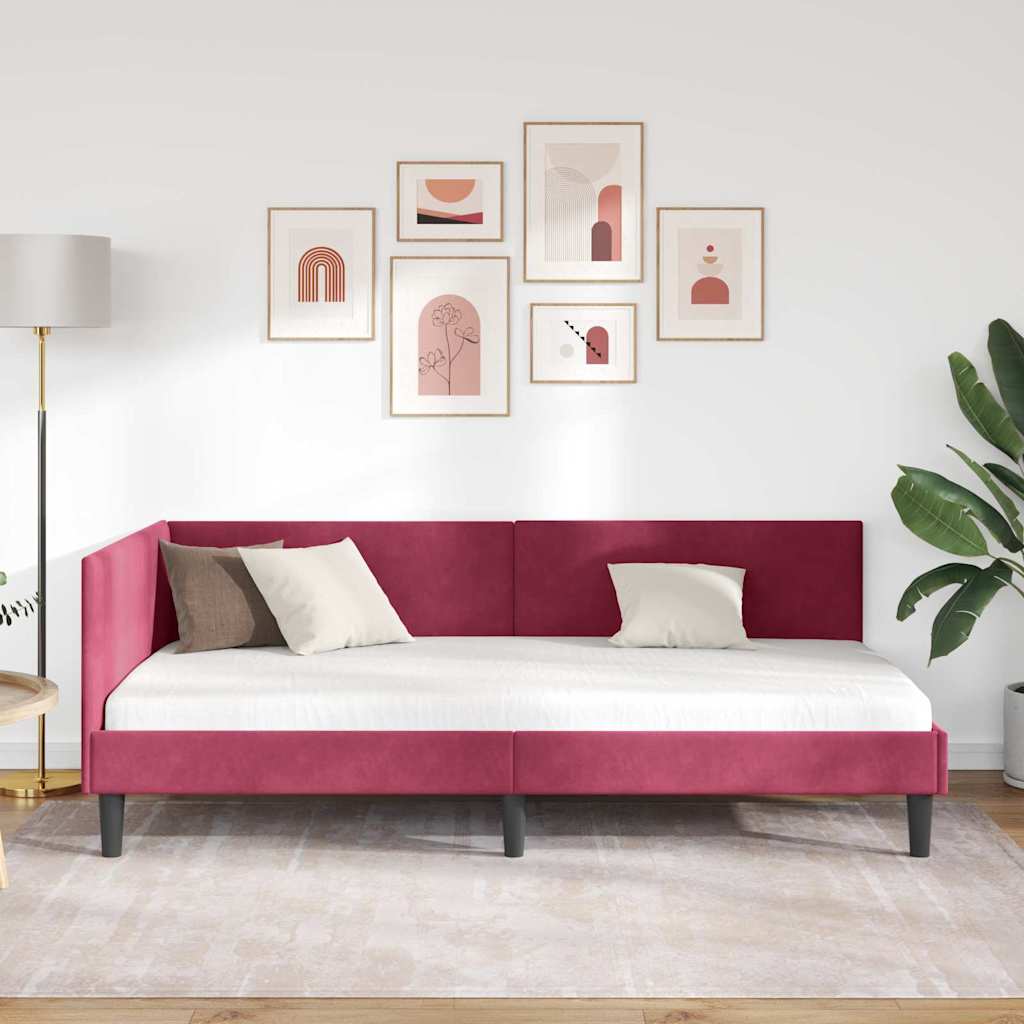 Cadre de lit d'angle Autre Rouge bordeaux 80 x 200 cm - XIOS