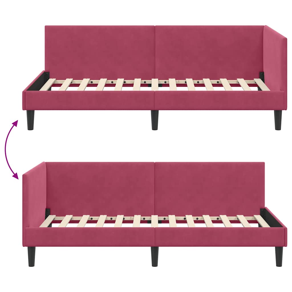 Cadre de lit d'angle Autre Rouge bordeaux 80 x 200 cm - XIOS