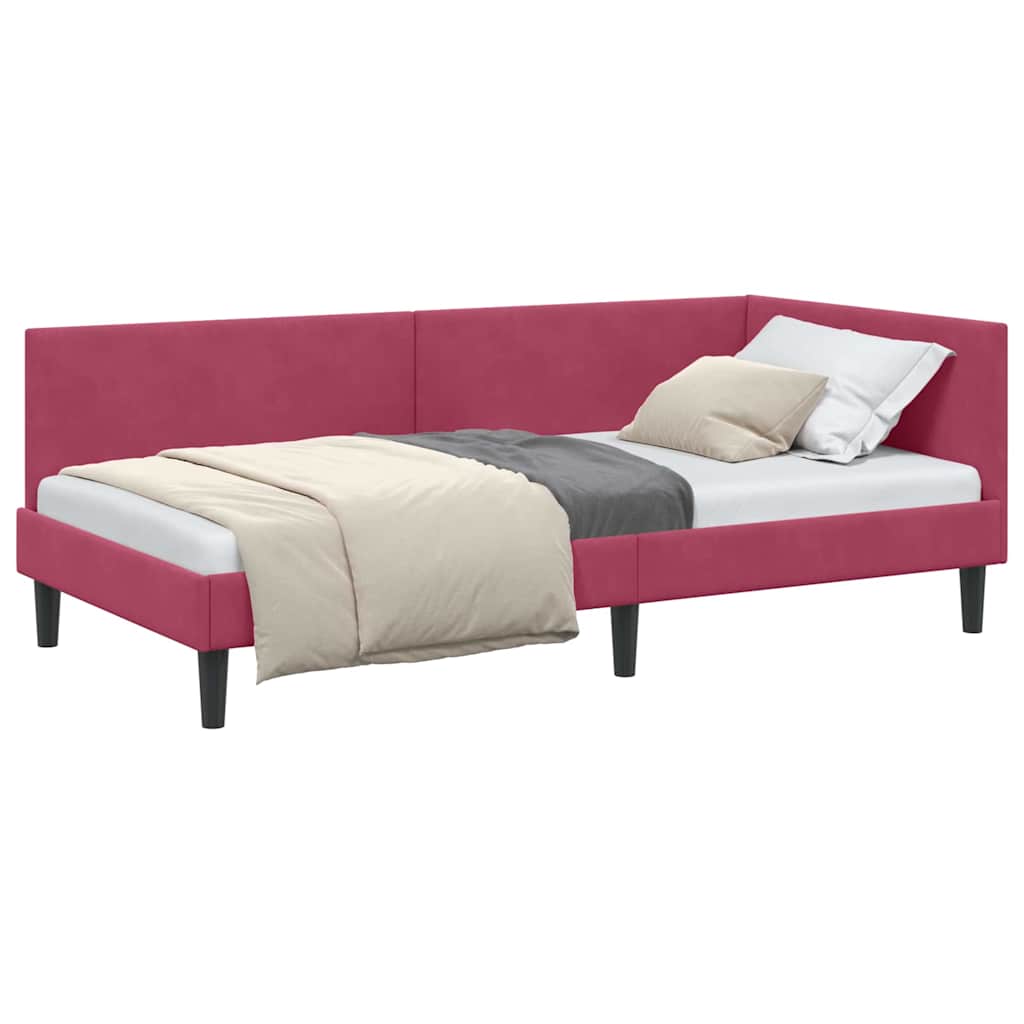 Cadre de lit d'angle Autre Rouge bordeaux 80 x 200 cm - XIOS