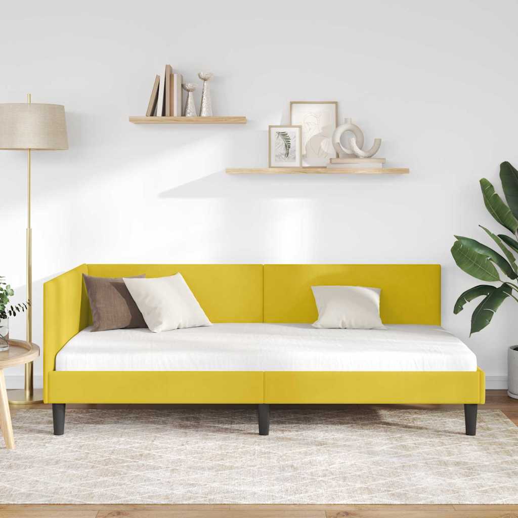 Cadre de lit d'angle Autre avec tête de lit Jaune 80 x 200 cm - XIOS