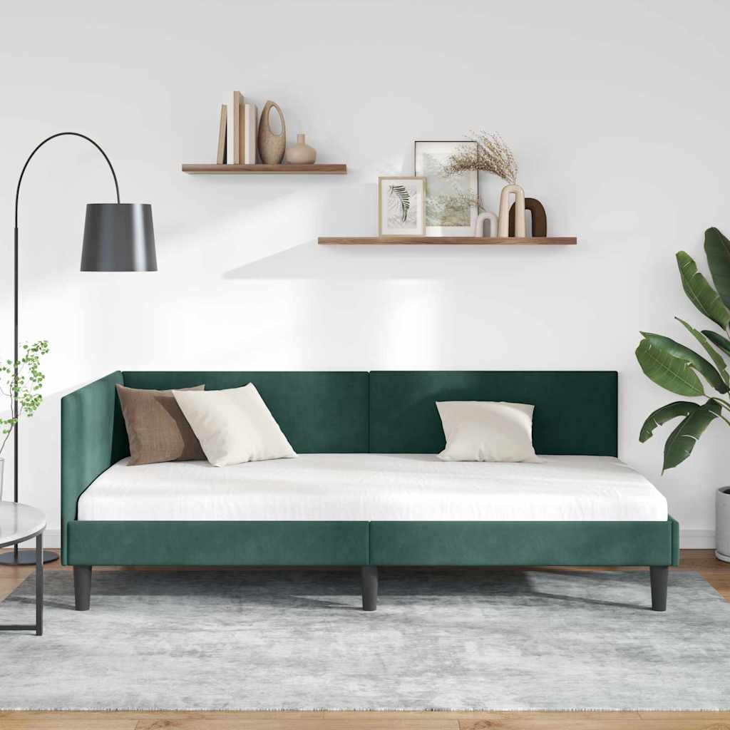 Cadre de lit d'angle Autre Vert foncé 90 x 190 cm - XIOS